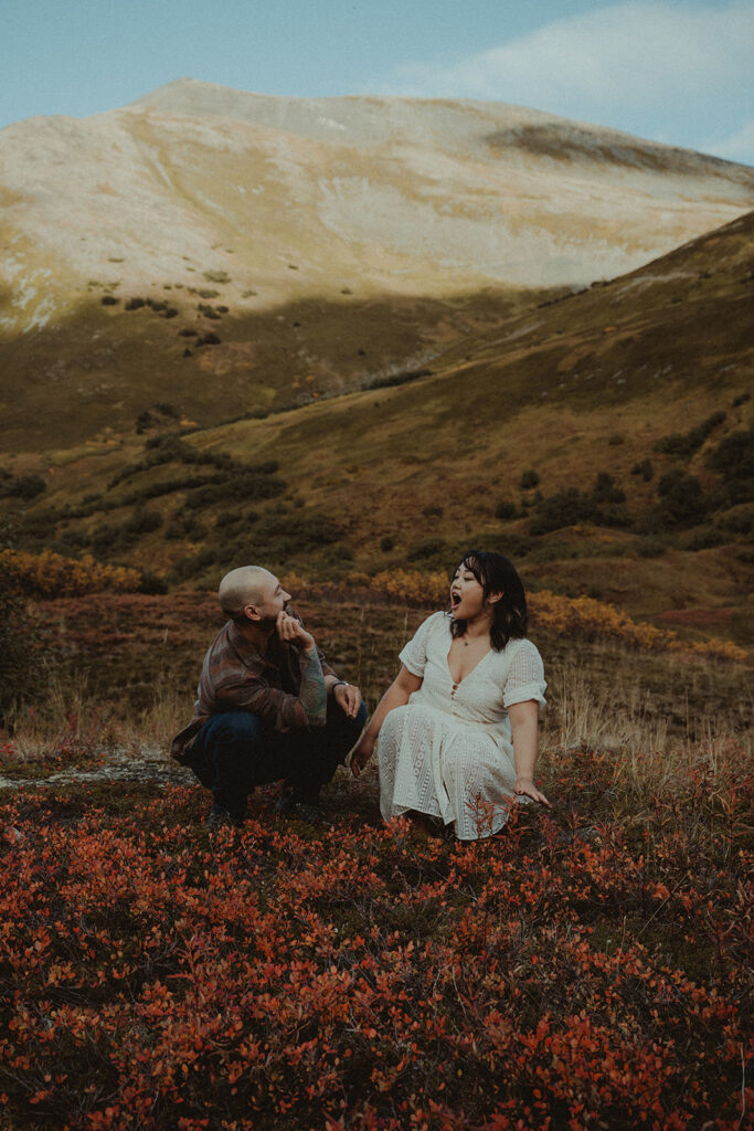 couple laughing during their photoshoot