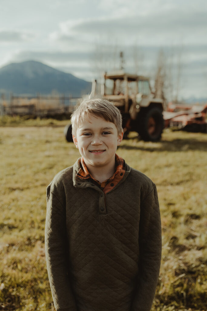 cute kid at his family photoshoot 