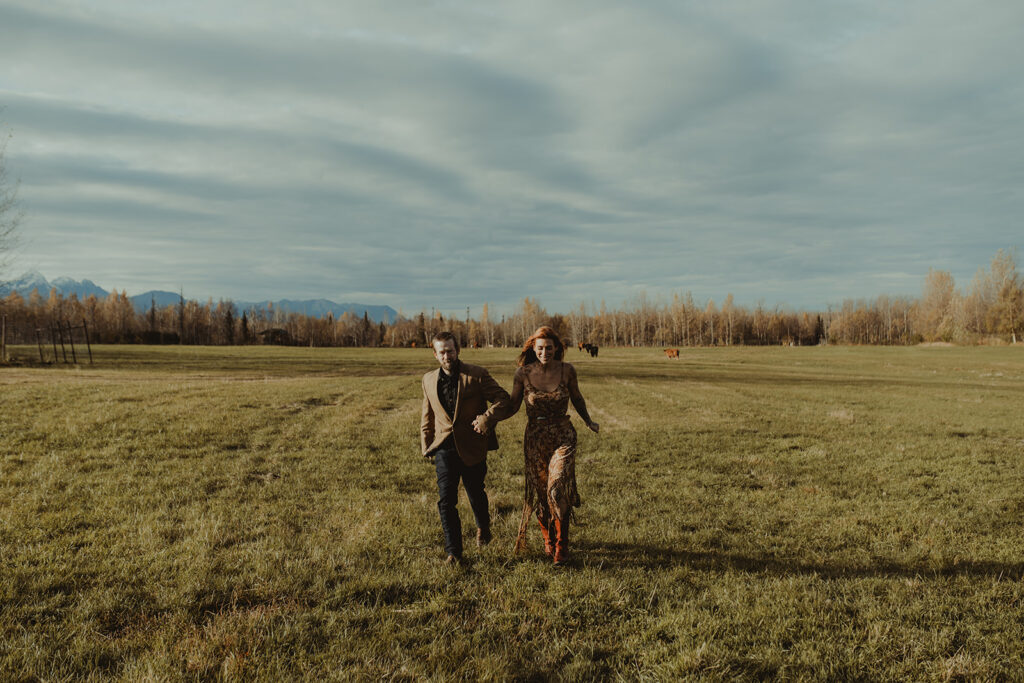 couple running during their outdoor session