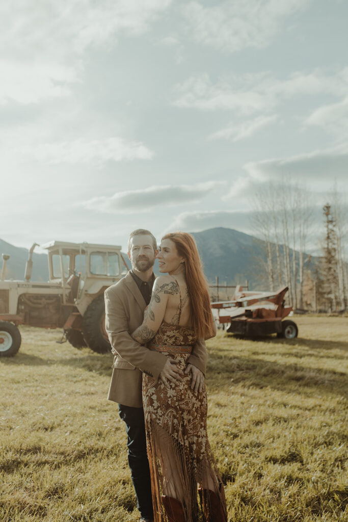 couple at their fun sunrise family photoshoot